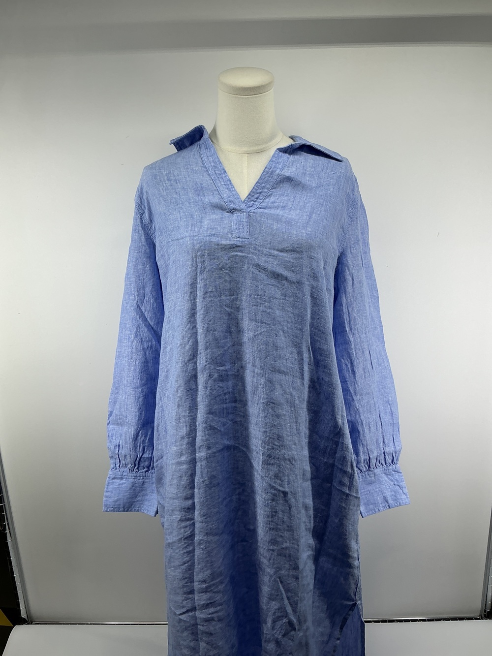 100% European Linen Popover Maxi Dress